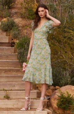 Celestine Floral Ruffle Midi Dress 35 Celestine Floral Ruffle Midi Dress -Dress Sales Store 23 01 19 ASTR WEDDING0060