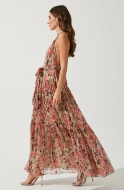 Eartha Floral Maxi Dress 14 Eartha Floral Maxi Dress -Dress Sales Store ACDR100834B TAUPE PINKFLORAL 3