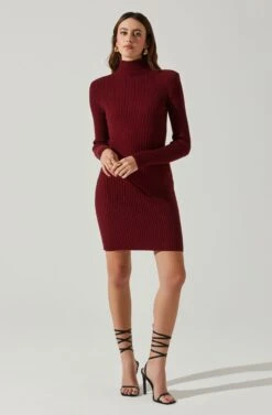 Gwendolyn Turtleneck Sweater Mini Dress 20 Gwendolyn Turtleneck Sweater Mini Dress -Dress Sales Store ACDR100970SH WINE 2