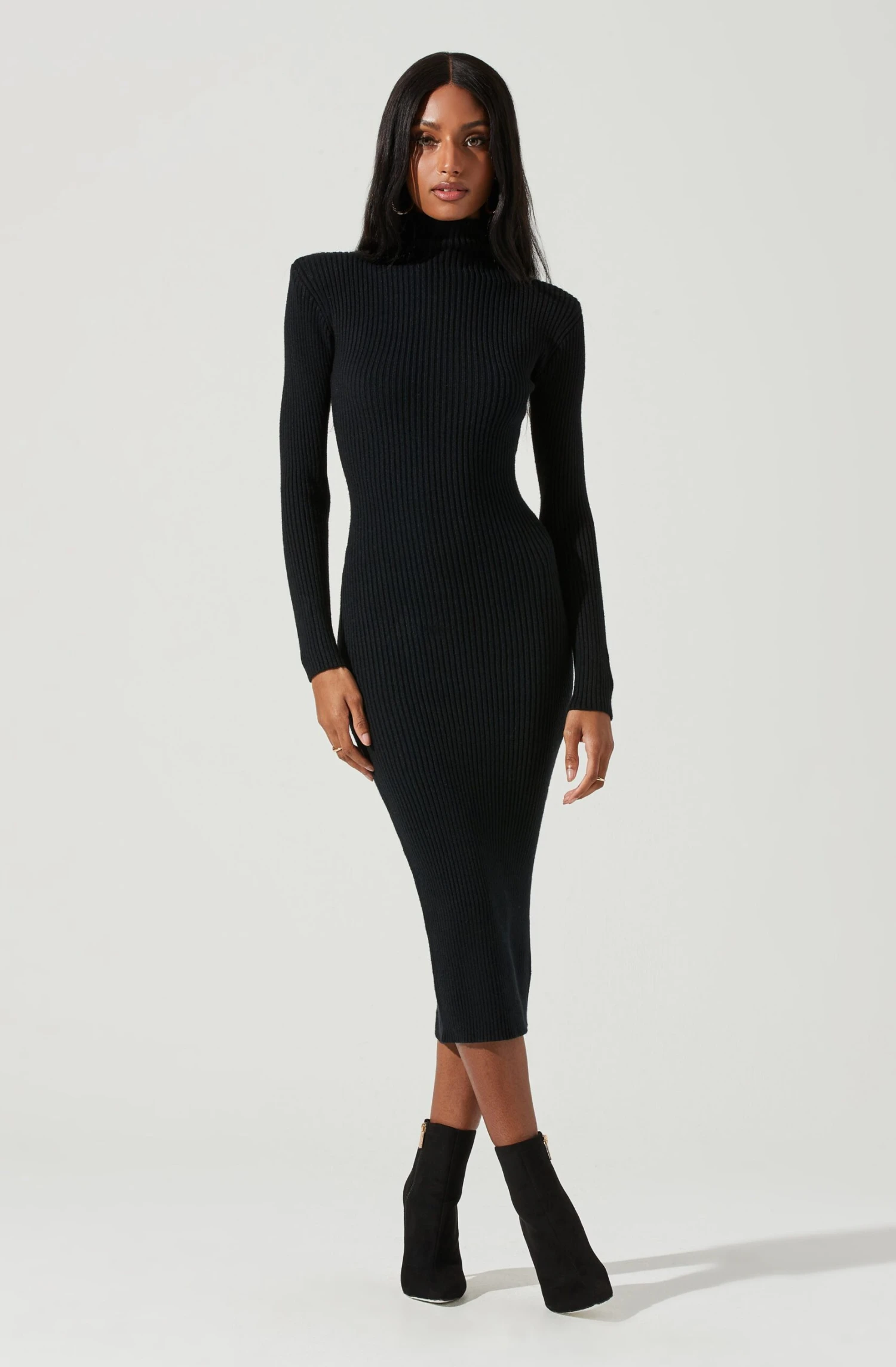 Abilene Long Sleeve Turtleneck Midi Sweater Dress 3 Abilene Long Sleeve Turtleneck Midi Sweater Dress
