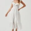 Cottage Eyelet Ruffle Midi Dress 1 Cottage Eyelet Ruffle Midi Dress -Dress Sales Store ACDR101156 WHITE 0856