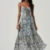 Brandy Floral Cinched Front Cutout Maxi Dress