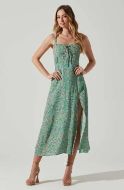 Elsie Floral Midi Dress 18 Elsie Floral Midi Dress -Dress Sales Store ACDR101374V GREENMAGENTADITSY 1