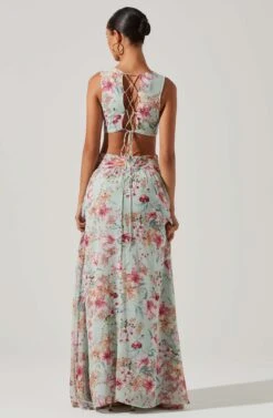 Noya Floral Cutout Maxi Dress 24 Noya Floral Cutout Maxi Dress -Dress Sales Store ACDR101457 AQUAPINKFLORAL 6 1