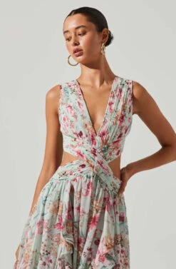 Noya Floral Cutout Maxi Dress 21 Noya Floral Cutout Maxi Dress -Dress Sales Store ACDR101457 AQUAPINKFLORAL 6 5