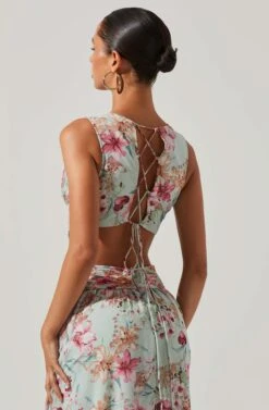 Noya Floral Cutout Maxi Dress 23 Noya Floral Cutout Maxi Dress -Dress Sales Store ACDR101457 AQUAPINKFLORAL 6 6