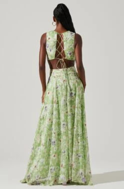 Noya Floral Cutout Maxi Dress 18 Noya Floral Cutout Maxi Dress -Dress Sales Store ACDR101457 LIGHTGREENFLORAL 5