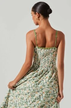 Yamila Floral Eyelet Midi Dress 12 Yamila Floral Eyelet Midi Dress -Dress Sales Store ACDR101467 OLIVEYELLOWFLORAL 5