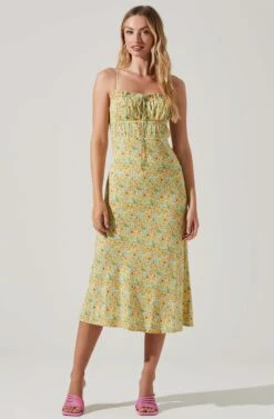 Maritza Floral Smocked Midi Dress 23 Maritza Floral Smocked Midi Dress -Dress Sales Store ACDR101529 YELLOWGREENDITSY 1