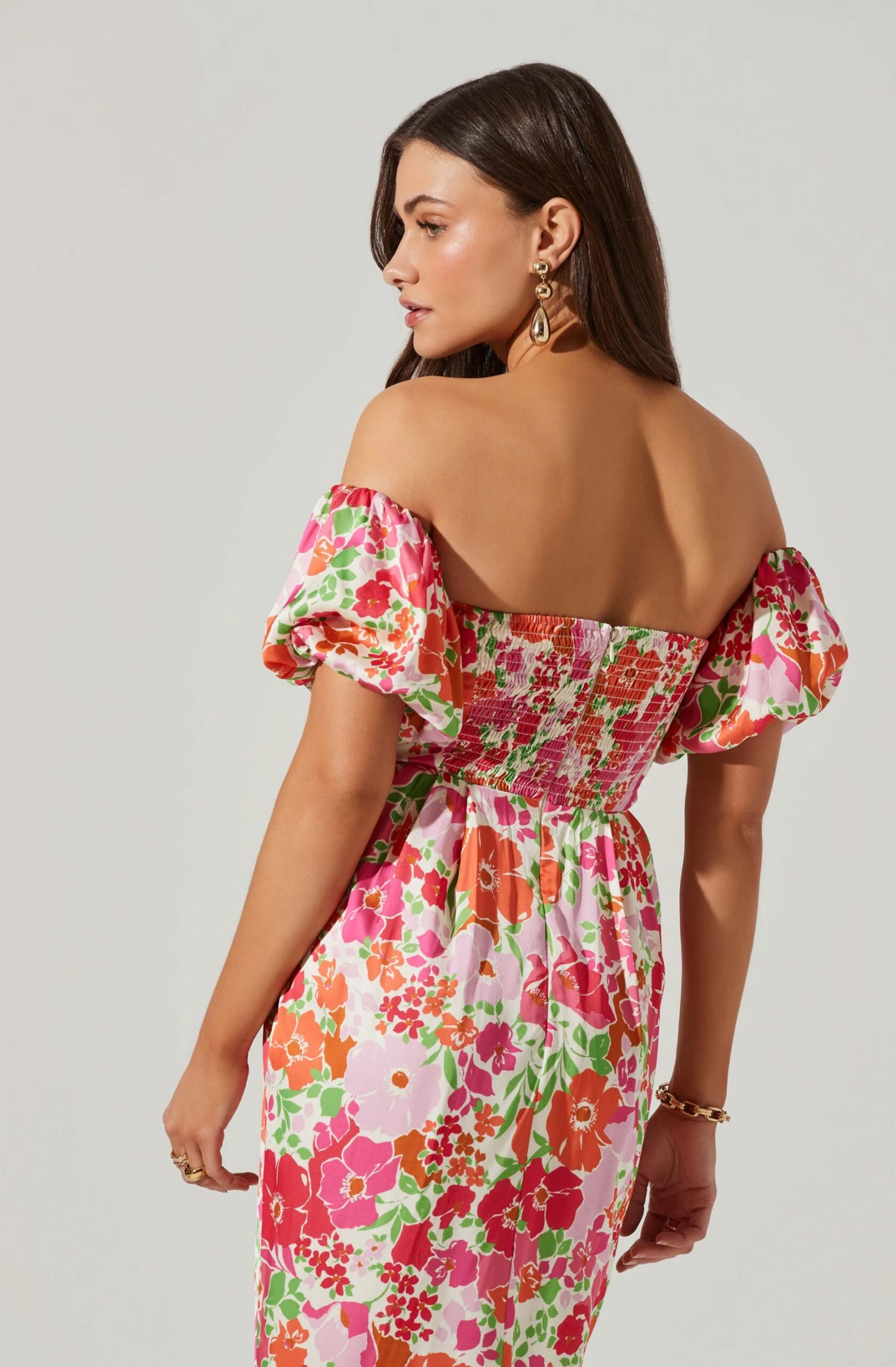 Zurina Floral Off Shoulder Midi Dress 12 Zurina Floral Off Shoulder Midi Dress - Image 10