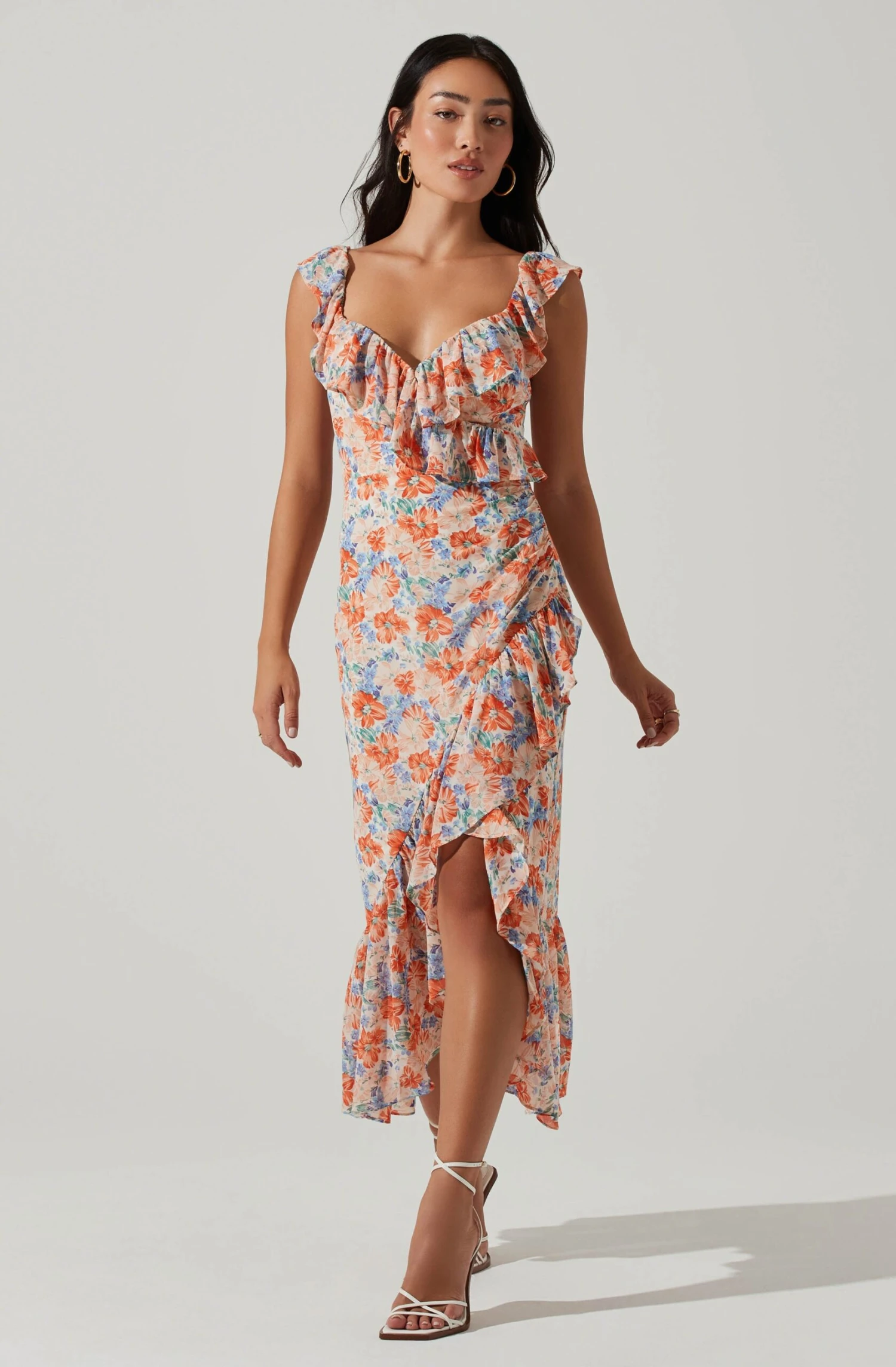 Mahalia Floral Sweetheart Ruffle Midi Dress 5 Mahalia Floral Sweetheart Ruffle Midi Dress - Image 3