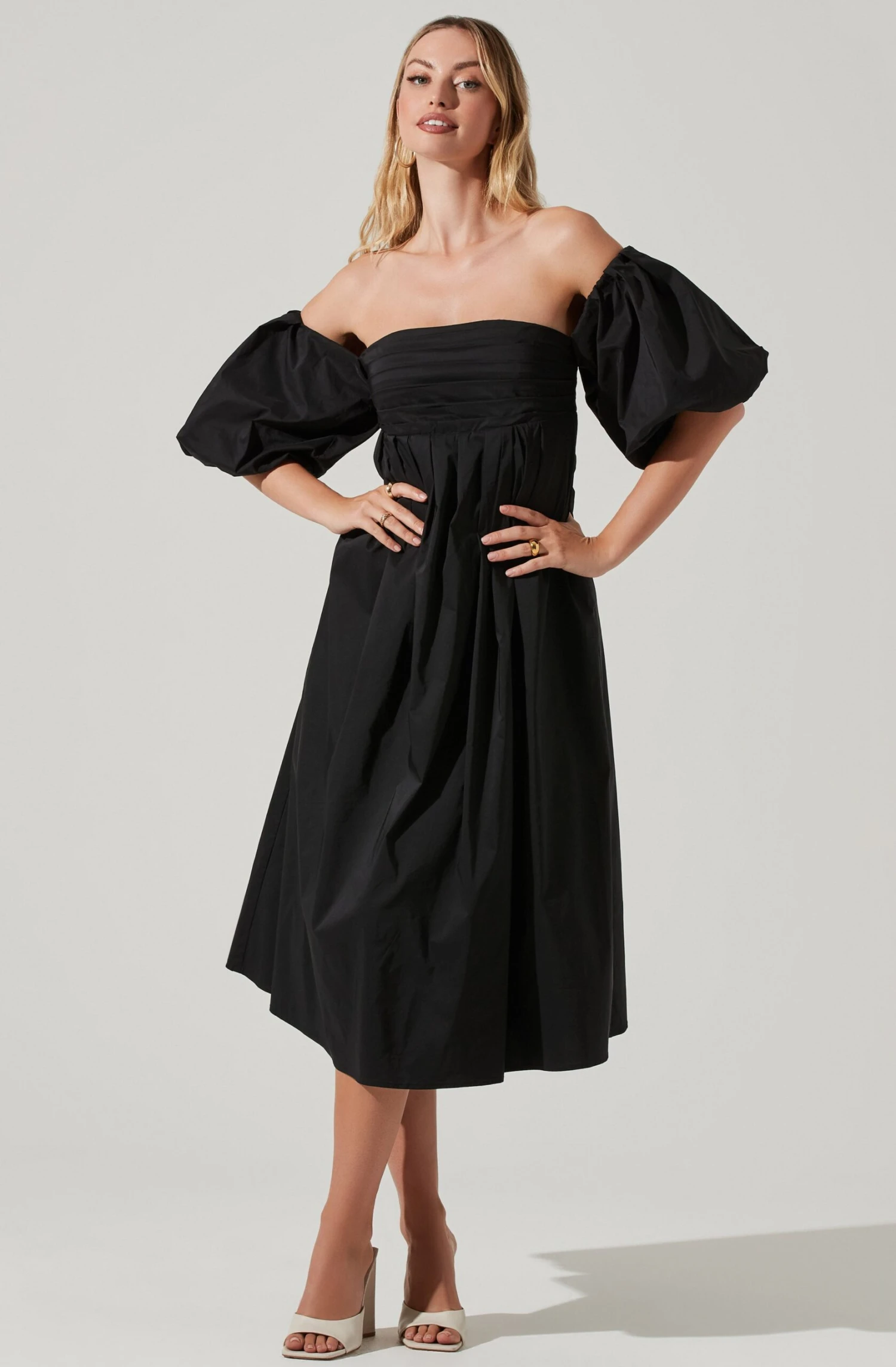 Carlin Off Shoulder Puff Sleeve Midi Dress 9 Carlin Off Shoulder Puff Sleeve Midi Dress - Image 7