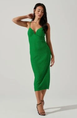 Signy Textured Midi Dress 26 Signy Textured Midi Dress -Dress Sales Store ACDR101570L GREEN 1