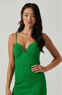 Signy Textured Midi Dress 27 Signy Textured Midi Dress -Dress Sales Store ACDR101570L GREEN 2