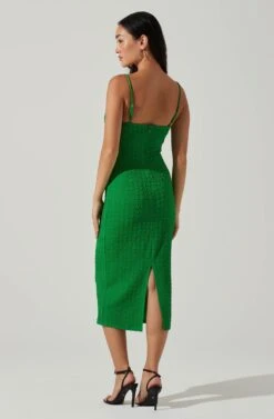 Signy Textured Midi Dress 29 Signy Textured Midi Dress -Dress Sales Store ACDR101570L GREEN 4