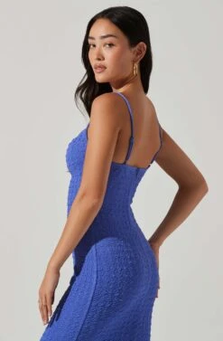 Signy Textured Midi Dress 23 Signy Textured Midi Dress -Dress Sales Store ACDR101570L MARINEBLUE 4