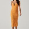 Signy Textured Midi Dress 1 Signy Textured Midi Dress -Dress Sales Store ACDR101570L TANGERINE 1