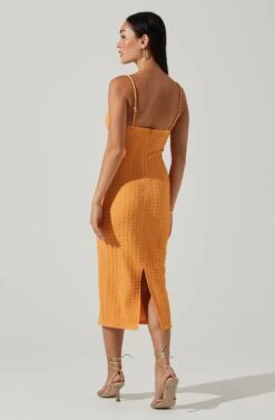Signy Textured Midi Dress 19 Signy Textured Midi Dress -Dress Sales Store ACDR101570L TANGERINE 4