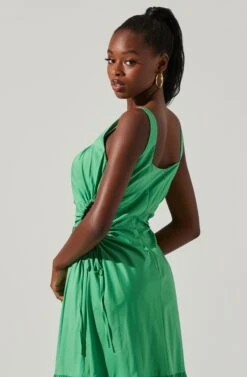 Bridget Side Cutout Tiered Midi Dress 20 Bridget Side Cutout Tiered Midi Dress -Dress Sales Store ACDR101571 GREEN 4