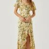 Dayanara Puff Sleeve Floral Maxi Dress 1 Dayanara Puff Sleeve Floral Maxi Dress -Dress Sales Store ACDR101589P GREENYELLOWFLORAL 2