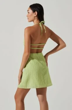 Laylin Halter Cutout Mini Dress 13 Laylin Halter Cutout Mini Dress -Dress Sales Store ACDR101590S LIGHTGREEN 3