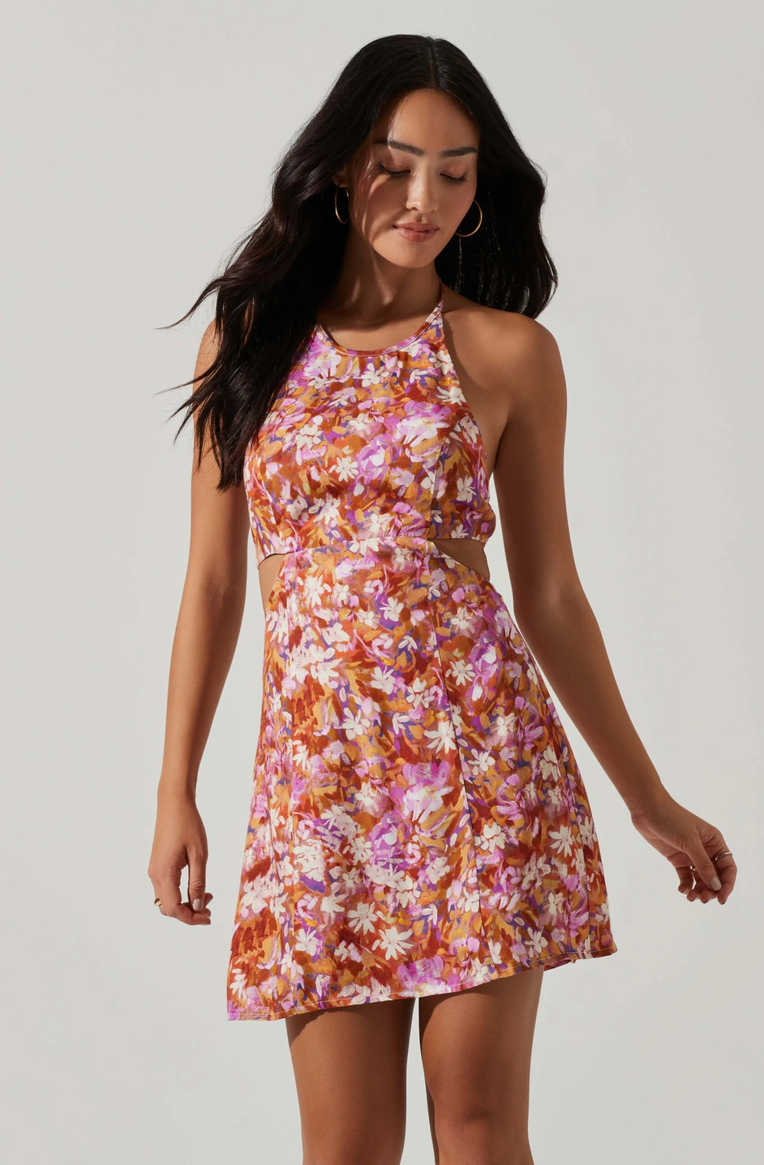 Laylin Floral Halter Cutout Mini Dress 4 Laylin Floral Halter Cutout Mini Dress - Image 2