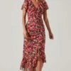 Vilma Floral Ruched Midi Dress 2 Vilma Floral Ruched Midi Dress -Dress Sales Store ACDR101621 REDMULTIFLORAL 1