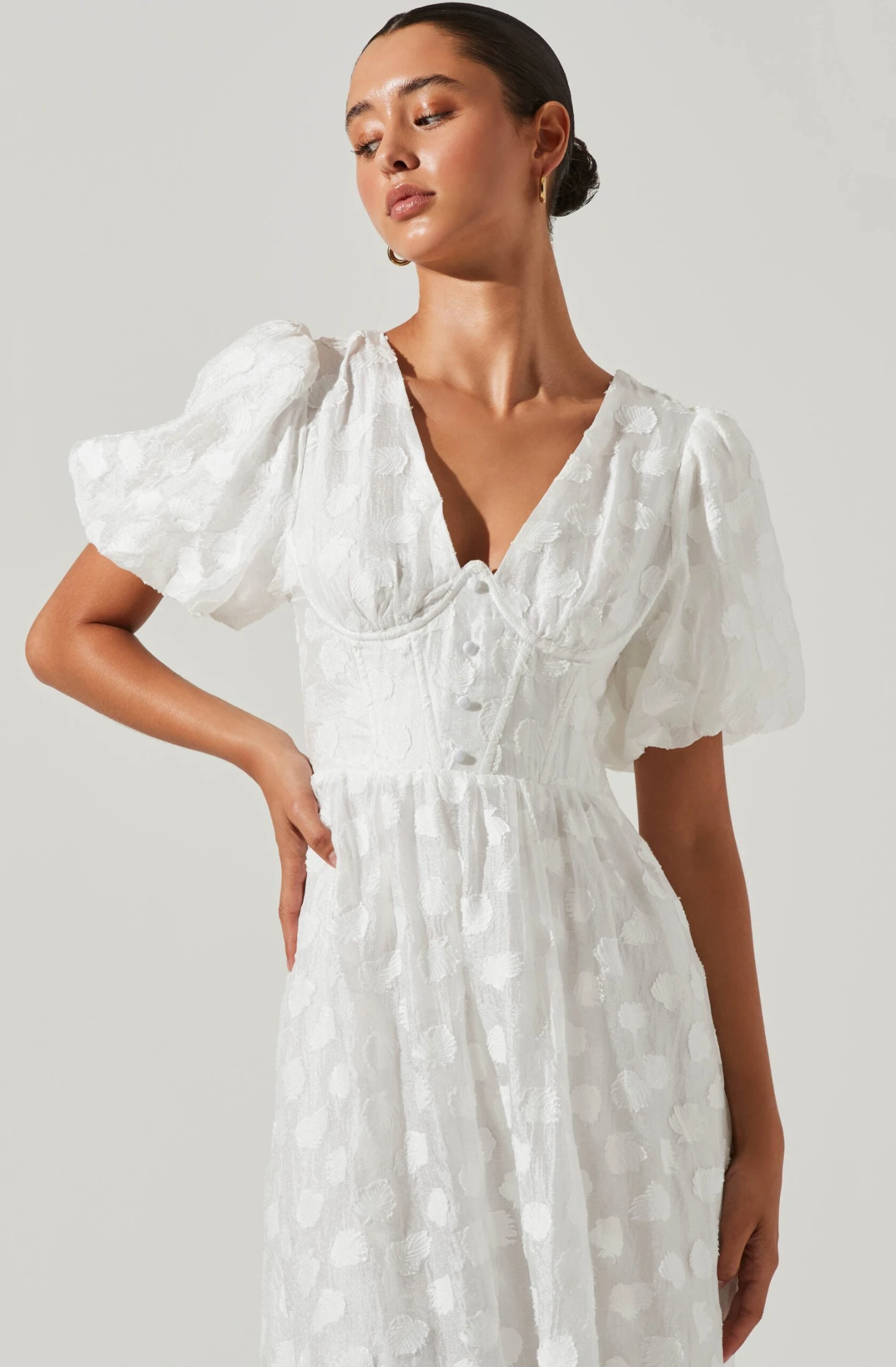 Sandy Polka Dot Puff Sleeve Midi Dress 5 Sandy Polka Dot Puff Sleeve Midi Dress - Image 3