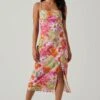 Gabriella Floral Strappy Back Midi Dress 1 Gabriella Floral Strappy Back Midi Dress -Dress Sales Store ACDR101629L ORANGEPURPLEMULTI 1