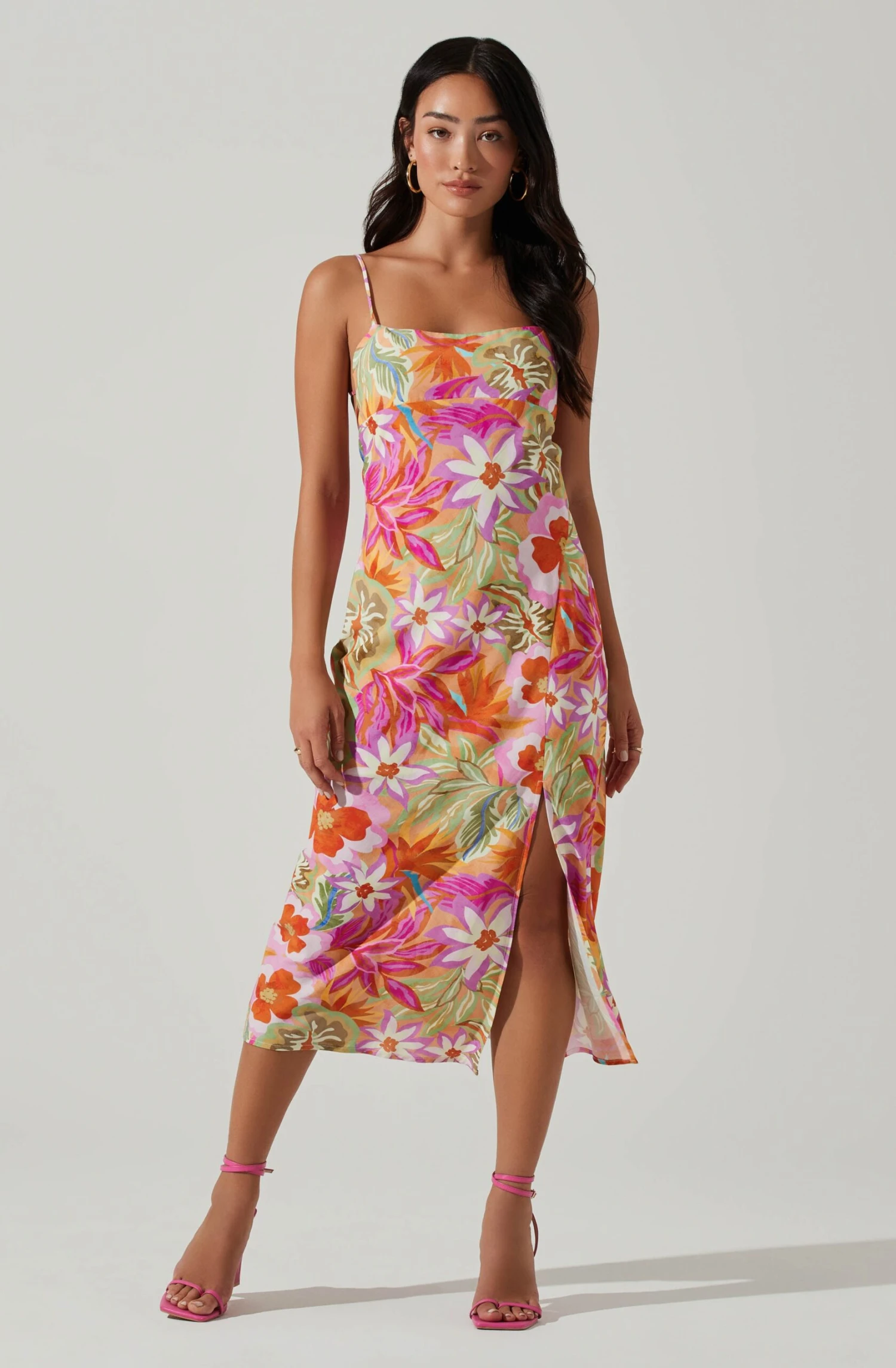 Gabriella Floral Strappy Back Midi Dress 3 Gabriella Floral Strappy Back Midi Dress