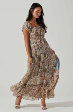 Roseline Off Shoulder Floral Maxi Dress 19 Roseline Off Shoulder Floral Maxi Dress -Dress Sales Store ACDR101641 BLUEPINKMULTI 2