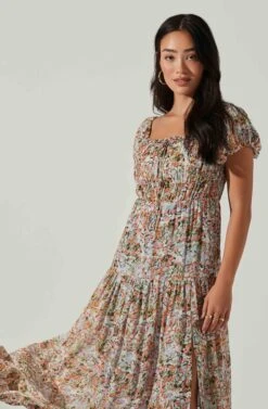 Roseline Off Shoulder Floral Maxi Dress 18 Roseline Off Shoulder Floral Maxi Dress -Dress Sales Store ACDR101641 BLUEPINKMULTI 3