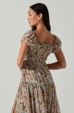 Roseline Off Shoulder Floral Maxi Dress 20 Roseline Off Shoulder Floral Maxi Dress -Dress Sales Store ACDR101641 BLUEPINKMULTI 4