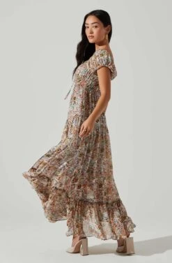 Roseline Off Shoulder Floral Maxi Dress 21 Roseline Off Shoulder Floral Maxi Dress -Dress Sales Store ACDR101641 BLUEPINKMULTI 5