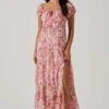 Roseline Off Shoulder Floral Maxi Dress 2 Roseline Off Shoulder Floral Maxi Dress -Dress Sales Store ACDR101641 PINKORANGE 1