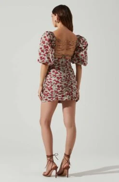 Verina Puff Sleeve Floral Mini Dress 10 Verina Puff Sleeve Floral Mini Dress -Dress Sales Store ACDR101662 REDMULTIFLORAL 5