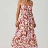 Suzy Abstract Print Midi Dress 1 Suzy Abstract Print Midi Dress -Dress Sales Store ACDR101679 BROWNPINKGEO 1