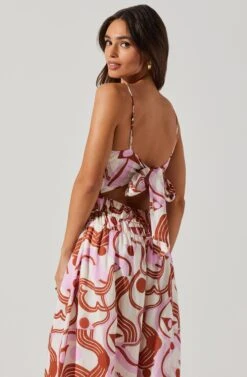 Suzy Abstract Print Midi Dress 8 Suzy Abstract Print Midi Dress -Dress Sales Store ACDR101679 BROWNPINKGEO 3