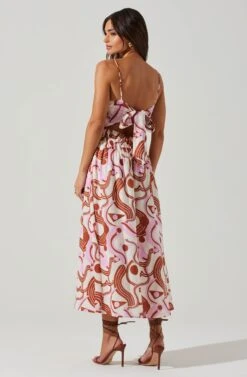 Suzy Abstract Print Midi Dress 9 Suzy Abstract Print Midi Dress -Dress Sales Store ACDR101679 BROWNPINKGEO 4