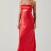 Bellerose Satin Cutout Midi Dress 2 Bellerose Satin Cutout Midi Dress -Dress Sales Store ACDR101684 CORAL 1