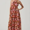 Sivana Halter Neck Geo Print Maxi Dress