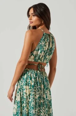 Sivana Halter Neck Floral Maxi Dress 9 Sivana Halter Neck Floral Maxi Dress -Dress Sales Store ACDR101690 GREENFLORAL 3