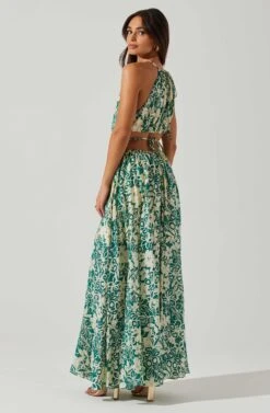 Sivana Halter Neck Floral Maxi Dress 10 Sivana Halter Neck Floral Maxi Dress -Dress Sales Store ACDR101690 GREENFLORAL 4
