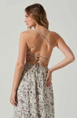 Stasia Floral Smocked Midi Dress 20 Stasia Floral Smocked Midi Dress -Dress Sales Store ACDR101720P DARKBROWNPAISLEY 5