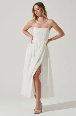 Stasia Smocked Midi Dress 18 Stasia Smocked Midi Dress -Dress Sales Store ACDR101720 WHITE 2