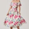 Liliosa Floral Off Shoulder Midi Dress