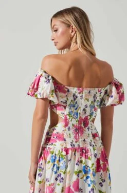 Liliosa Floral Off Shoulder Midi Dress 8 Liliosa Floral Off Shoulder Midi Dress -Dress Sales Store ACDR101726 PINKMULTI 2602