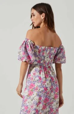 Valora Off Shoulder Floral Maxi Dress 8 Valora Off Shoulder Floral Maxi Dress -Dress Sales Store ACDR101757 PINKFLORAL 3
