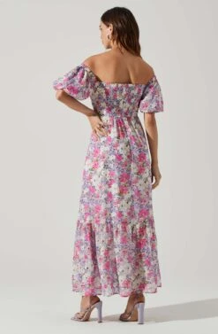 Valora Off Shoulder Floral Maxi Dress 9 Valora Off Shoulder Floral Maxi Dress -Dress Sales Store ACDR101757 PINKFLORAL 4