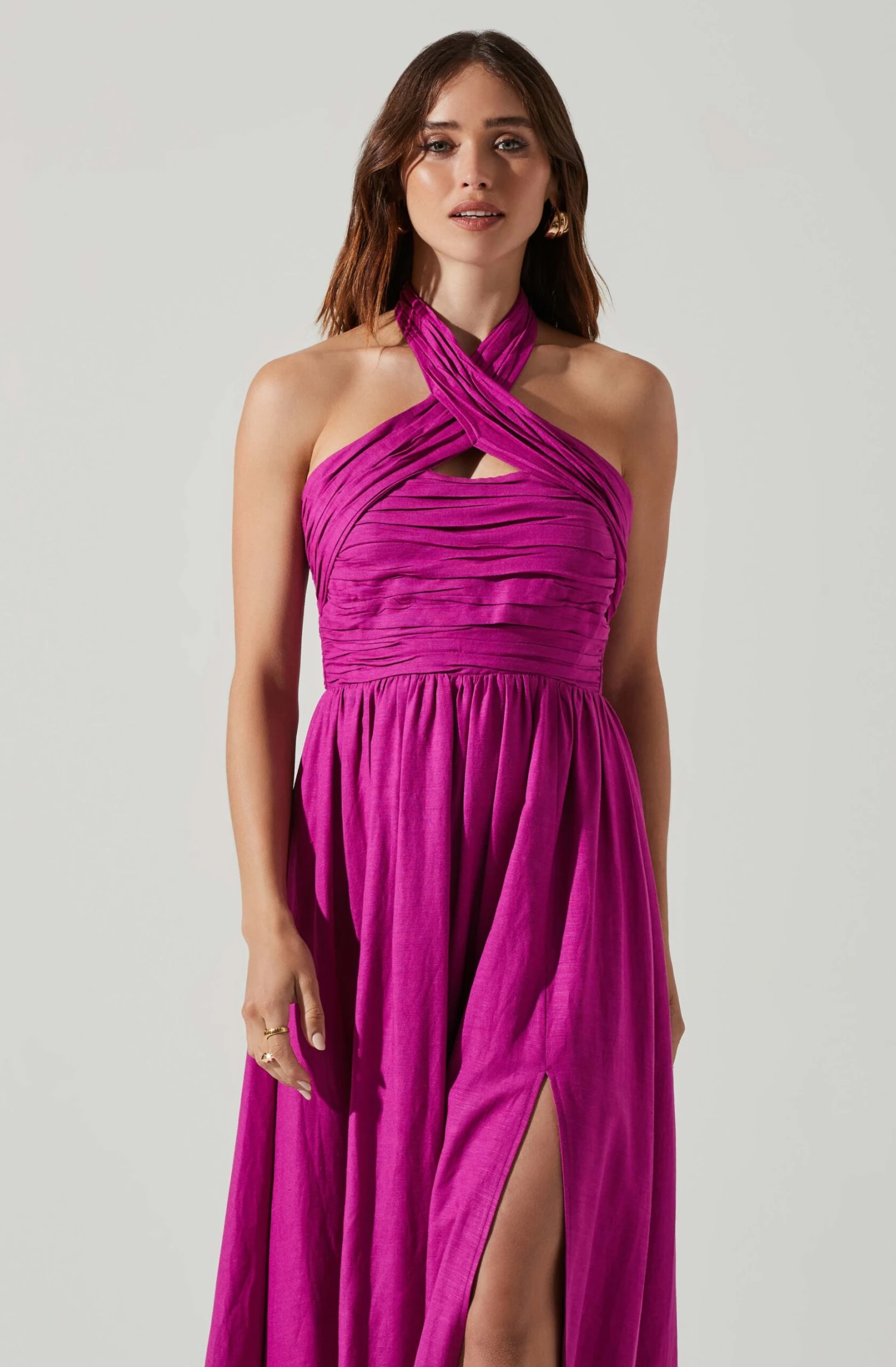 Zaria Pleated Halter Midi Dress 4 Zaria Pleated Halter Midi Dress - Image 2